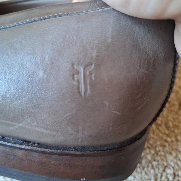 Frye Mens Gray Leather Penny Loafers Size 12
