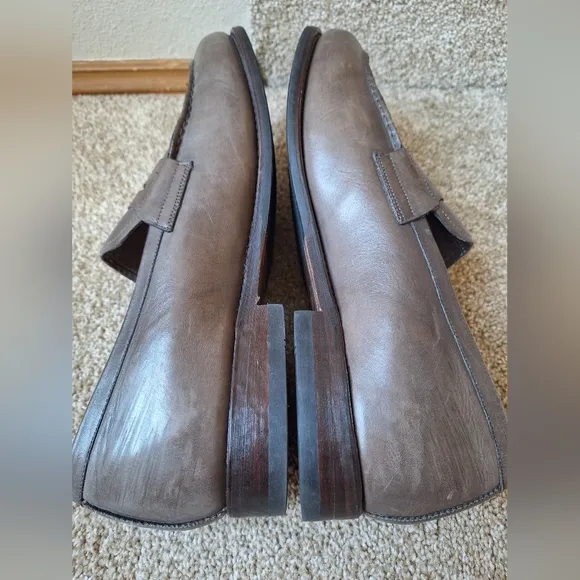 Frye Mens Gray Leather Penny Loafers Size 12