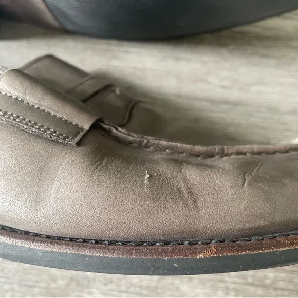 Frye Men's Murray Gray Leather Penny Loafers 3480270 10.5