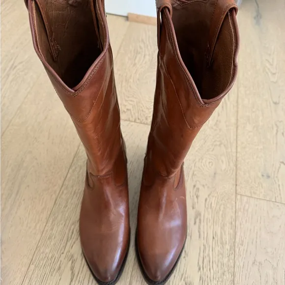 Frye New Billy Daisy Pull On Caramel Western Cowboy Boots