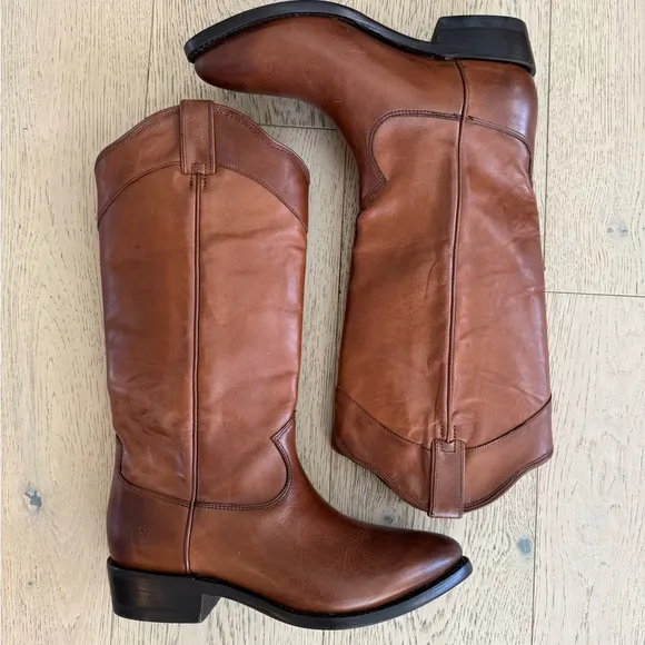 Frye New Billy Daisy Pull On Caramel Western Cowboy Boots