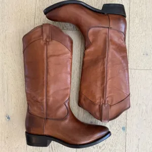 Frye New Billy Daisy Pull On Caramel Western Cowboy Boots