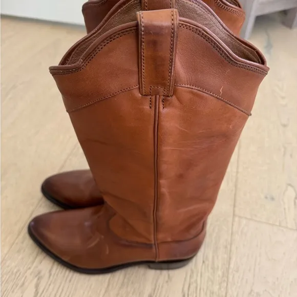 Frye New Billy Daisy Pull On Caramel Western Cowboy Boots