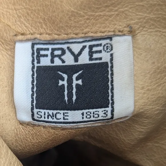 Frye tan gray suede leather ankle boots cord harness pull on western size 9.5
