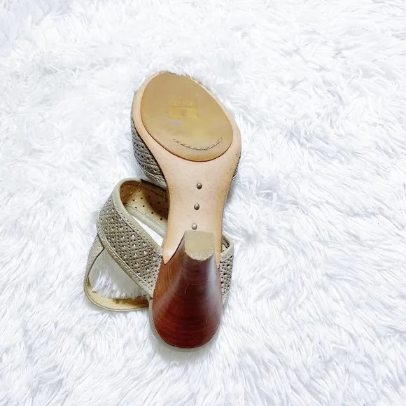 Frye Tan Leather Open Toe Heeled Sandals SZ5