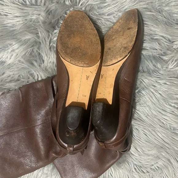 Frye Vintage Rare &quot;Sunny&quot; Multi-strap Mid-Calf Brown Leather Boot Size 11M