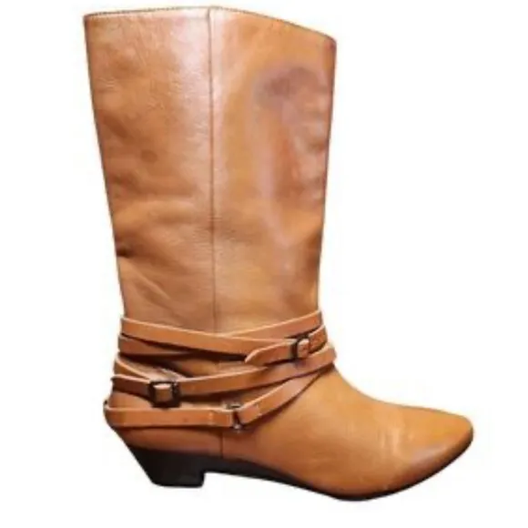 Frye Vintage Rare &quot;Sunny&quot; Multi-strap Mid-Calf Brown Leather Boot Size 11M