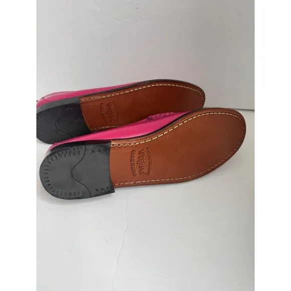 G. H. Bass Whitney Candy Weejuns Leather Penny Loafer Size 9.5 NEW Magenta
