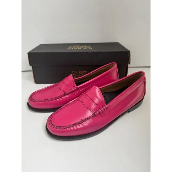 G. H. Bass Whitney Candy Weejuns Leather Penny Loafer Size 9.5 NEW Magenta