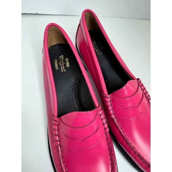 G. H. Bass Whitney Candy Weejuns Leather Penny Loafer Size 9.5 NEW Magenta