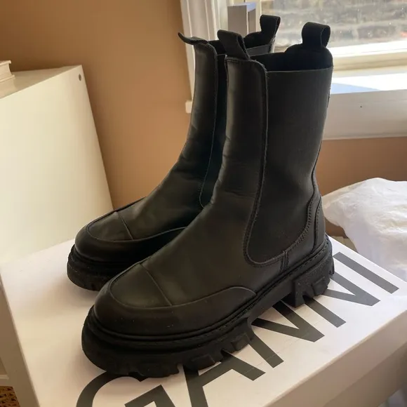 Ganni Black Ankle Boots