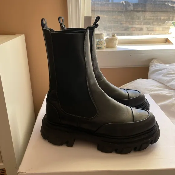 Ganni Black Ankle Boots