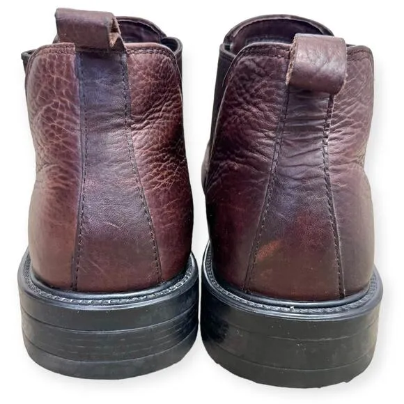 GBX Smooth Brown Chunky Lug Sole Y2K 90s Chelsea Ankle Boots Men's Size 10