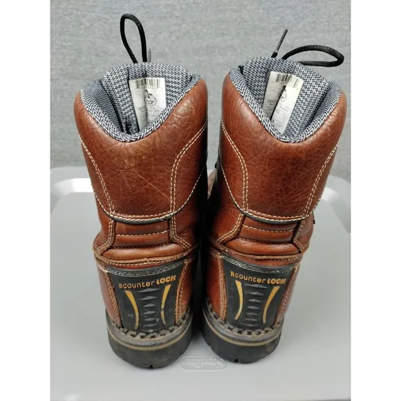 Georgia Boots Mens 10M Brown Logger Counter Lock 9 Inch Mid Calf Waterproof Work