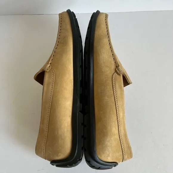 GEOX Respira Mens Driving Loafers Brown Leather Moc Toe Size 41 / US 8