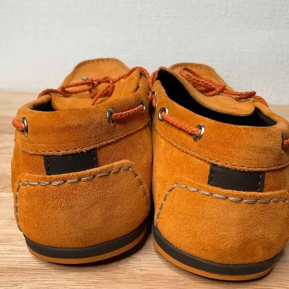Geox Respira Suede Moccasins Driving Loafers Men Size 45/US12 Orange/Sienna