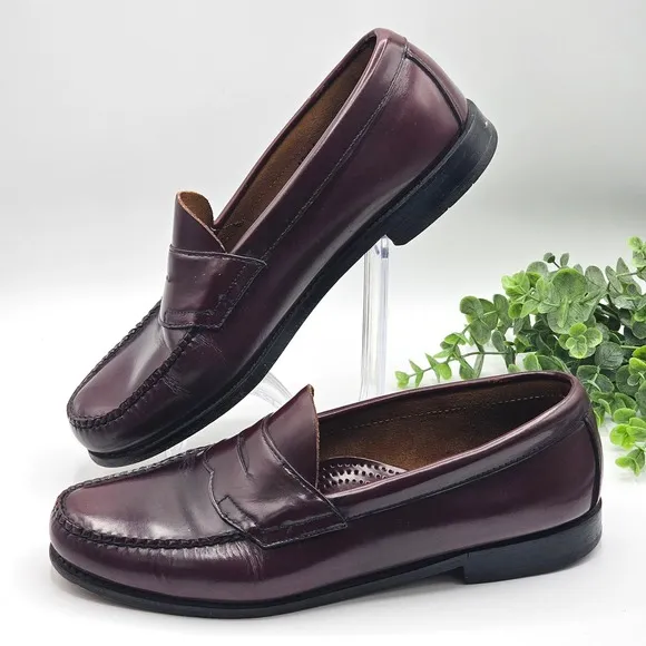 GH Bass &amp; Co. Weejuns Leather Penny Loafers Men's 10.5 EE Dress Shoes Burgundy