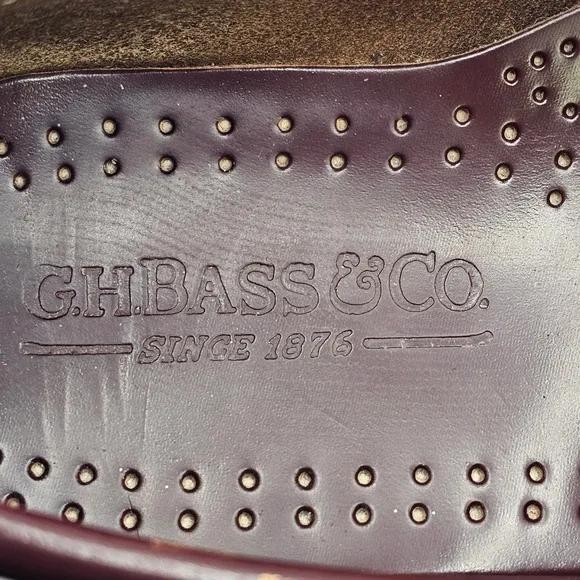 GH Bass &amp; Co. Weejuns Leather Penny Loafers Men's 10.5 EE Dress Shoes Burgundy