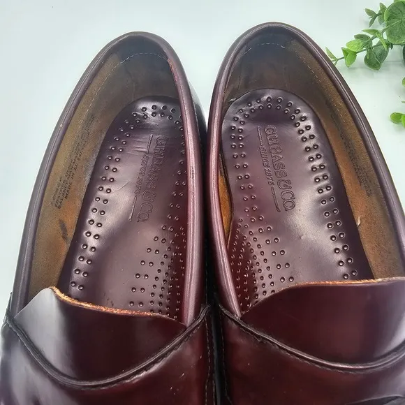 GH Bass &amp; Co. Weejuns Leather Penny Loafers Men's 10.5 EE Dress Shoes Burgundy