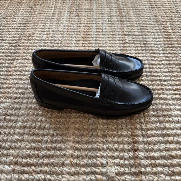 GH Bass Black Leather Penny Loafers