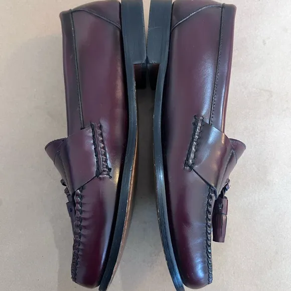 G.H Bass Burgundy Tassel Harrison II 1449 634 Penny Loafers Leather Men’s 10