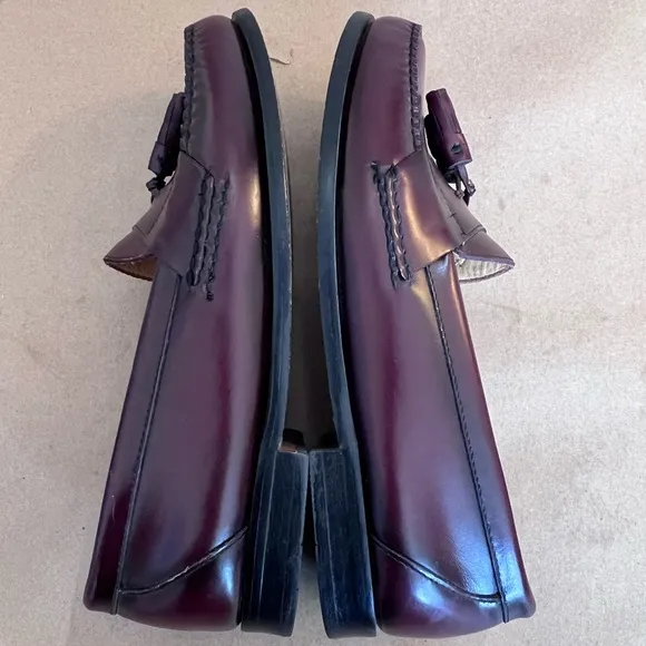 G.H Bass Burgundy Tassel Harrison II 1449 634 Penny Loafers Leather Men’s 10