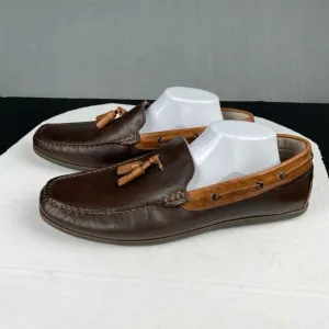 G.H. BASS Men's Size 13 M Slip On Brown Leather Slip On Driving Loafers