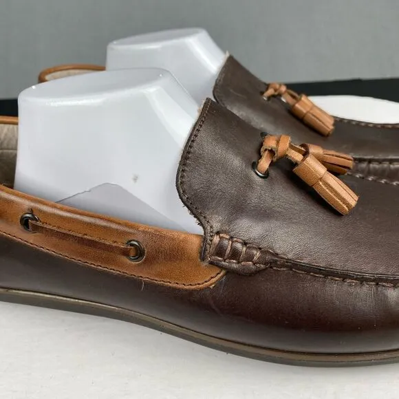 G.H. BASS Men's Size 13 M Slip On Brown Leather Slip On Driving Loafers