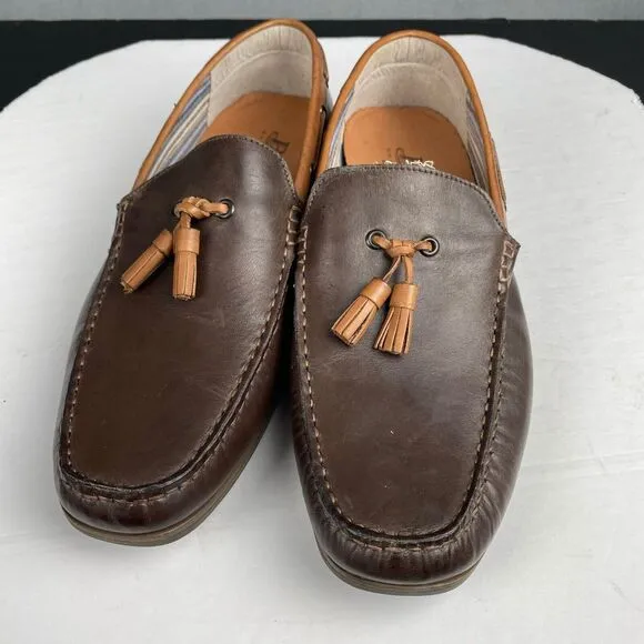 G.H. BASS Men's Size 13 M Slip On Brown Leather Slip On Driving Loafers