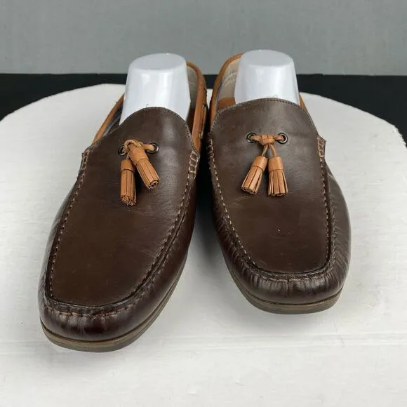 G.H. BASS Men's Size 13 M Slip On Brown Leather Slip On Driving Loafers