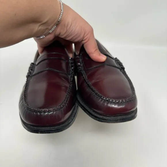 GH Bass Weejuns Mens Burgundy Wine Larson Penny Loafers Size 11