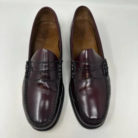GH Bass Weejuns Mens Burgundy Wine Larson Penny Loafers Size 11