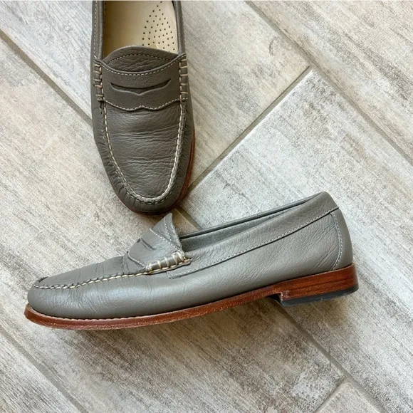 G.H. Bass Whitney Easy Weejuns Penny Loafers Gray Nappa Leather Size 7.5M
