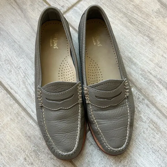 G.H. Bass Whitney Easy Weejuns Penny Loafers Gray Nappa Leather Size 7.5M