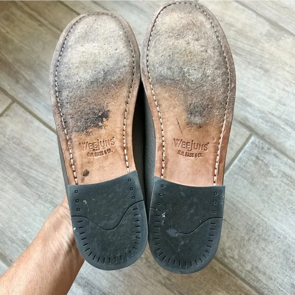 G.H. Bass Whitney Easy Weejuns Penny Loafers Gray Nappa Leather Size 7.5M