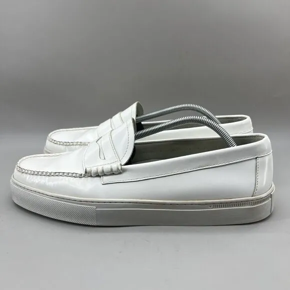 G.H.Bass Weejuns Penny Loafers Men Size 11.5 White Leather Slip-On Comfort Shoes