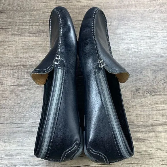 G.H. Bass~Men’s~”Wheldon Grosgrain”~Black Leather Driving Loafers~Size 10M