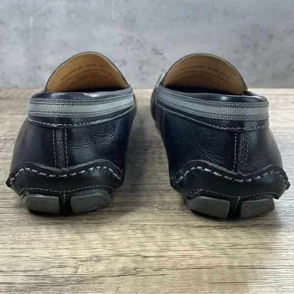 G.H. Bass~Men’s~”Wheldon Grosgrain”~Black Leather Driving Loafers~Size 10M