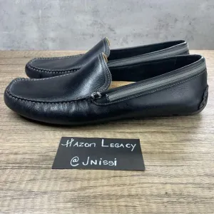 G.H. Bass~Men’s~”Wheldon Grosgrain”~Black Leather Driving Loafers~Size 10M