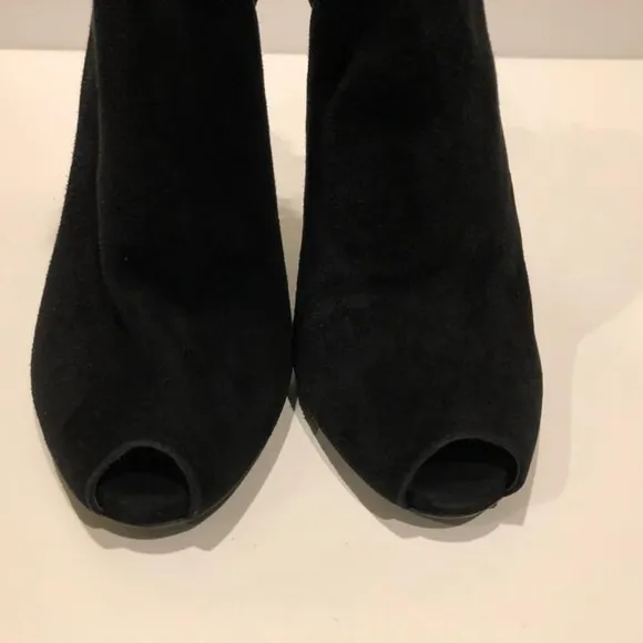 Giambattista Valli Real Mink Fur Trim Suede Sandal