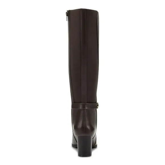 GIANI BERNINI Women’s Miale Leather Tall Mid-Calf Boots Chocolate NIB