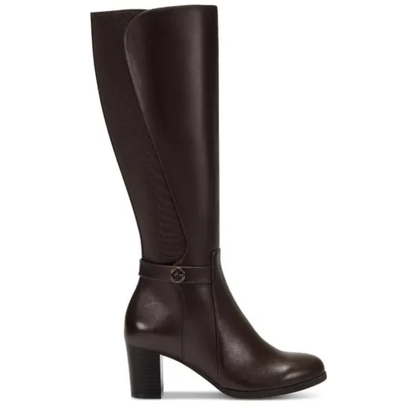 GIANI BERNINI Women’s Miale Leather Tall Mid-Calf Boots Chocolate NIB