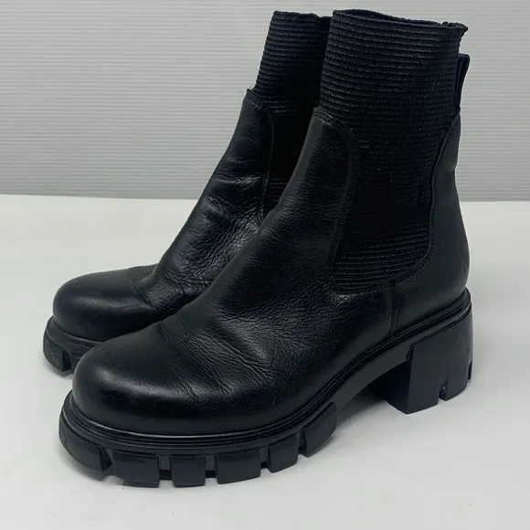 Gianluca tombolini chunky platform leather Italian sock boots size 36 US 5.5