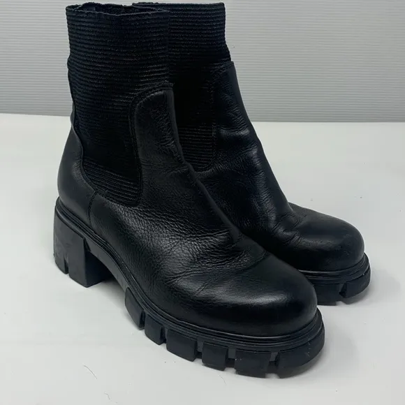 Gianluca tombolini chunky platform leather Italian sock boots size 36 US 5.5