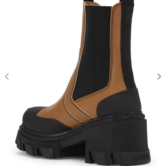 Gianni Bini Downtown Leather Chelsea Chunky Sole Boots 9 NEW $525 Tag
