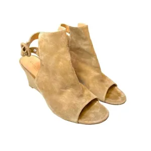 Gianvito Rossi Suede Peep-Toe Wedge Sandal 39.5