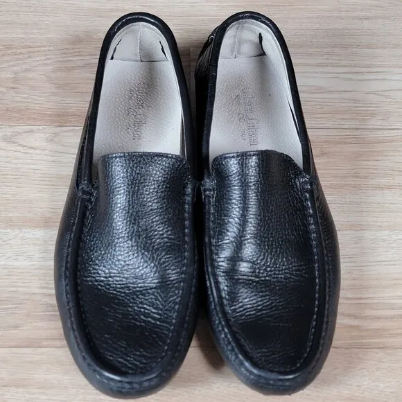 Gibson And Gibson Driving Loafers Men Size 42 EU 9 US Black Leather Mocassin Toe