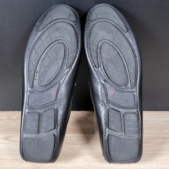 Gibson And Gibson Driving Loafers Men Size 42 EU 9 US Black Leather Mocassin Toe