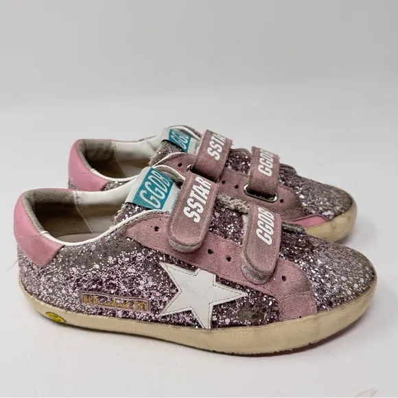 Golden Goose Girls Old School Glitter Dual-Grip Sneakers – Size 31