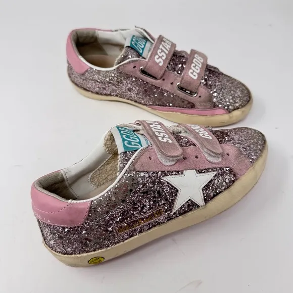 Golden Goose Girls Old School Glitter Dual-Grip Sneakers – Size 31